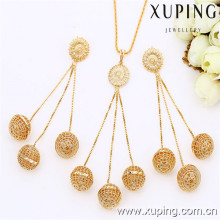 63126 Xuping new fashion jewelery 18k gold pendant and earring women sets